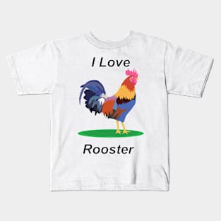 Rooster with feathers of different colors Kids T-Shirt